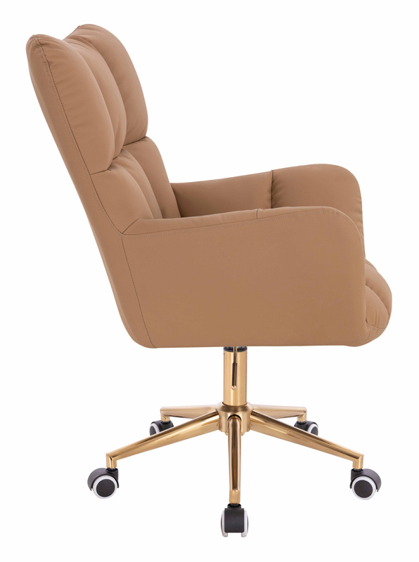 HOKER HR650K KARMELOWY EKOSKÓRA PREMIUM SOFT ZŁOTA PODSTAWA