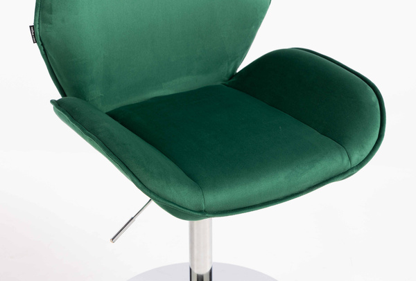 FOTEL HR350N BUTELKOWA ZIELEŃ WELUR CHROMOWANA PODSTAWA