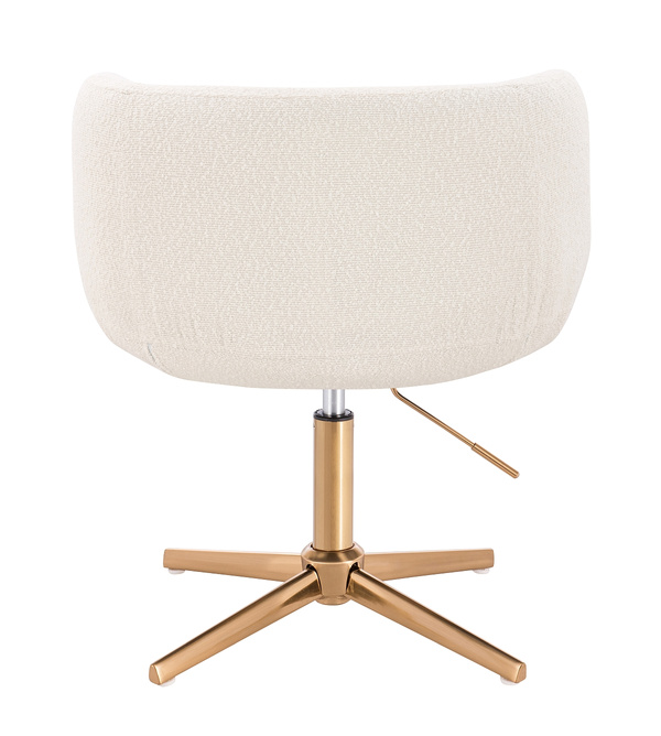 FOTEL HR333CROSS KREMOWY BARANEK ZŁOTA PODSTAWA