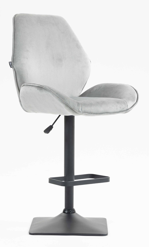FOTEL HR350KW STALOWY WELUR CZARNA PODSTAWA