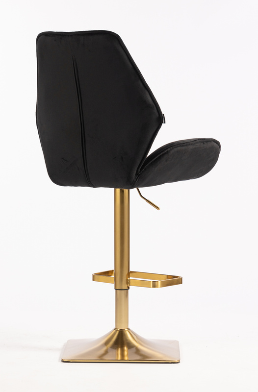 FOTEL HR350KW CZARNY WELUR ZŁOTA PODSTAWA
