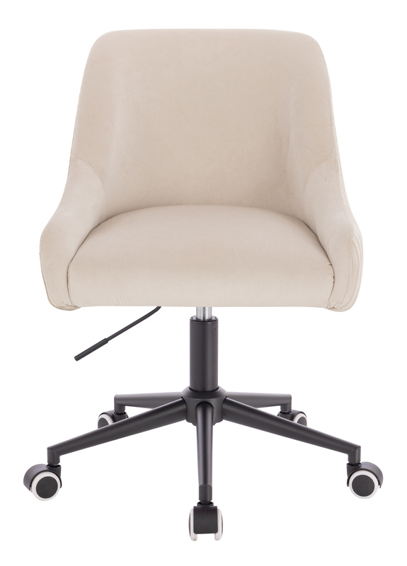 FOTEL HR920K KREMOWY WELUR CZARNA PODSTAWA