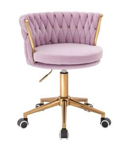 FOTEL HR450K WRZOSOWY WELUR ZŁOTA PODSTAWA