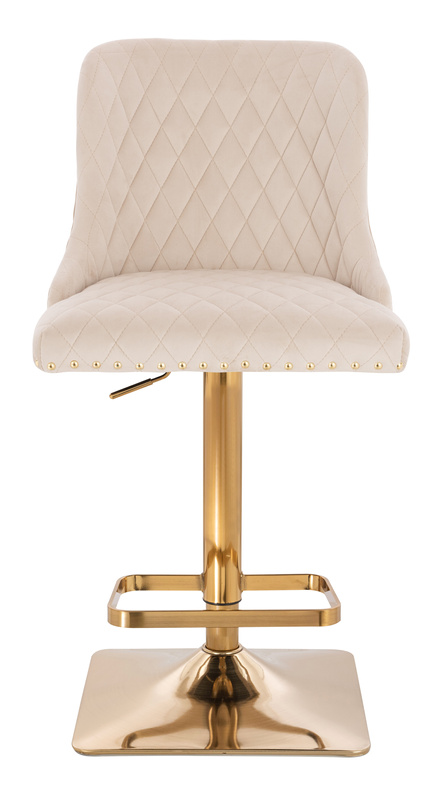 FOTEL HR940KW KREMOWY WELUR ZŁOTA PODSTAWA