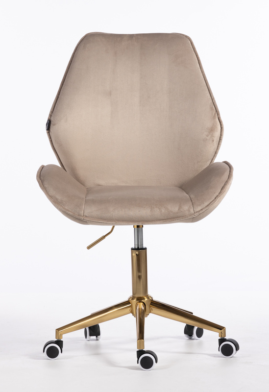 FOTEL HR350K LATTE WELUR ZŁOTA PODSTAWA