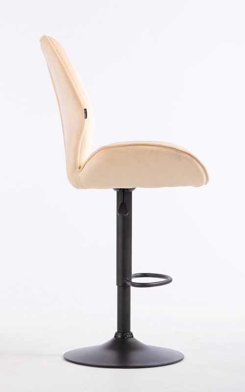 FOTEL HR350W KREMOWY WELUR CZARNA PODSTAWA