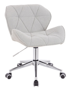 FOTEL HR111K SZARY BARANEK CHROMOWANA PODSTAWA